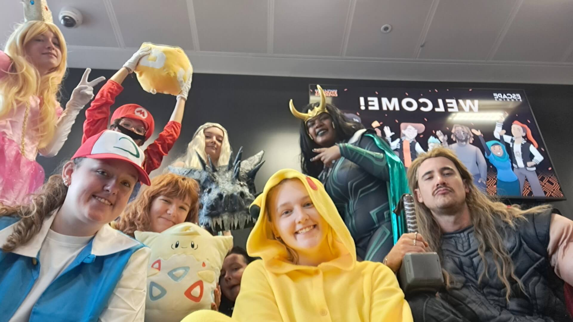 student association dressed up as characters for freshers