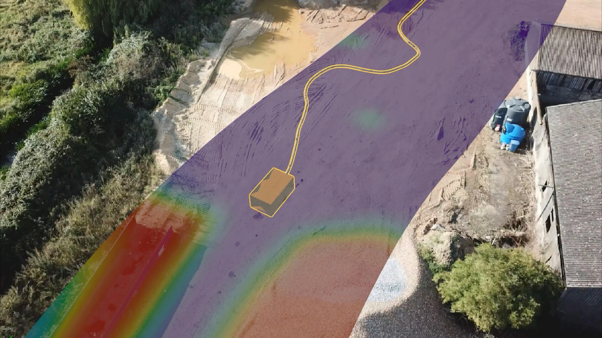 a diagram showing how different areas of an image are marked for vehicle animation