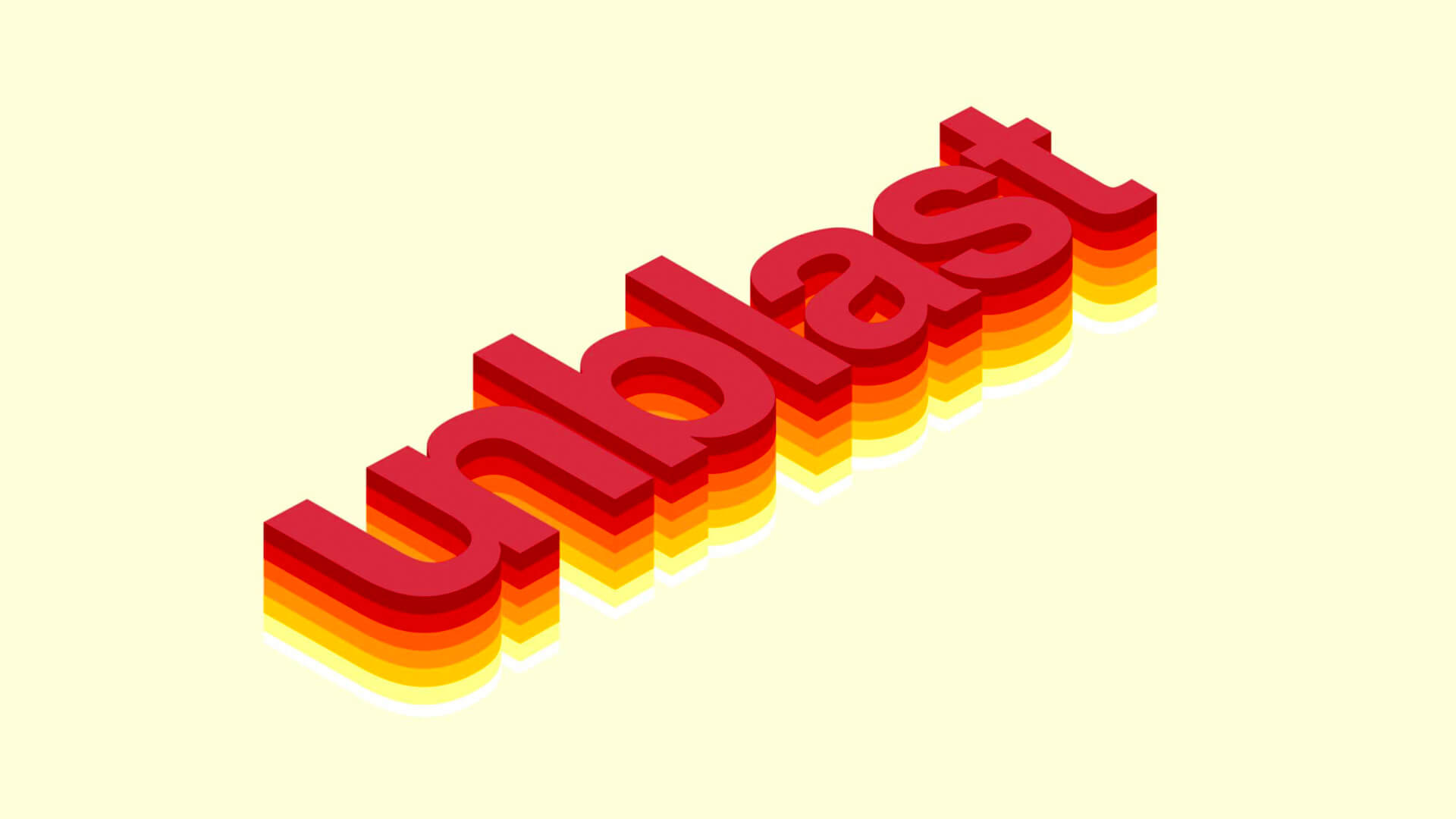 Three dimensional red and yellow unblast model